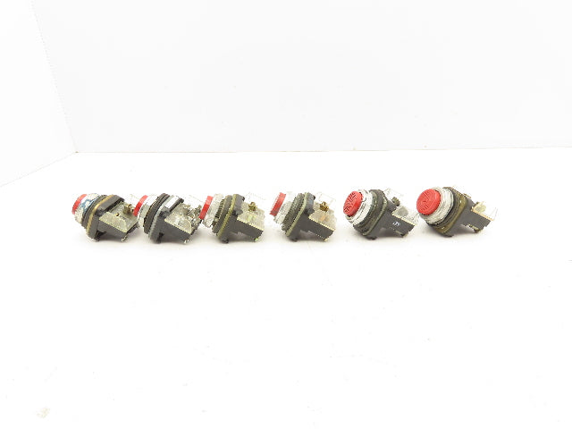 Allen Bradley 800T-B Series T Red Pushbutton 30mm Lot of 6