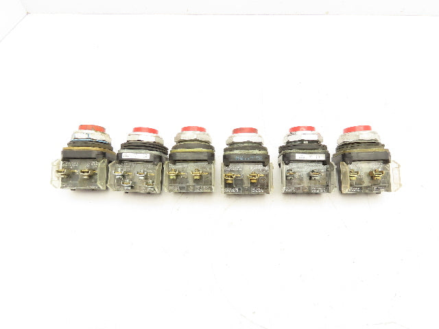 Allen Bradley 800T-B Series T Red Pushbutton 30mm Lot of 6