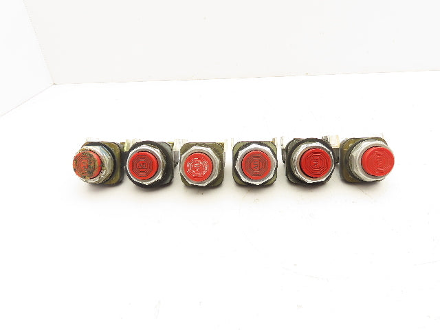 Allen Bradley 800T-B Series T Red Pushbutton 30mm Lot of 6
