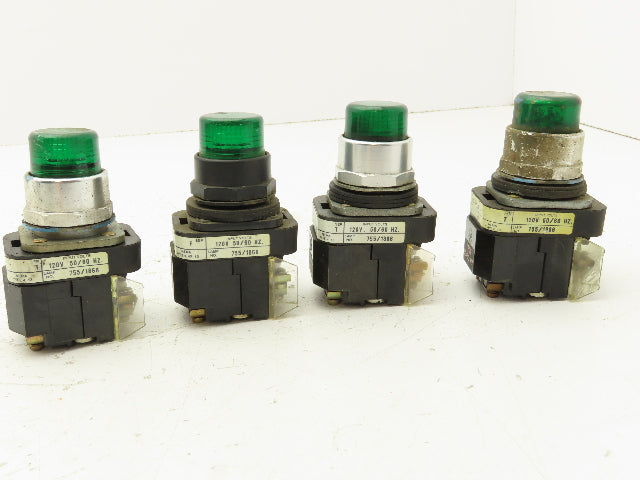 Allen Bradley 800T-PT16 Green Illuminated Pushbutton 30mm Mixed Lot of 4