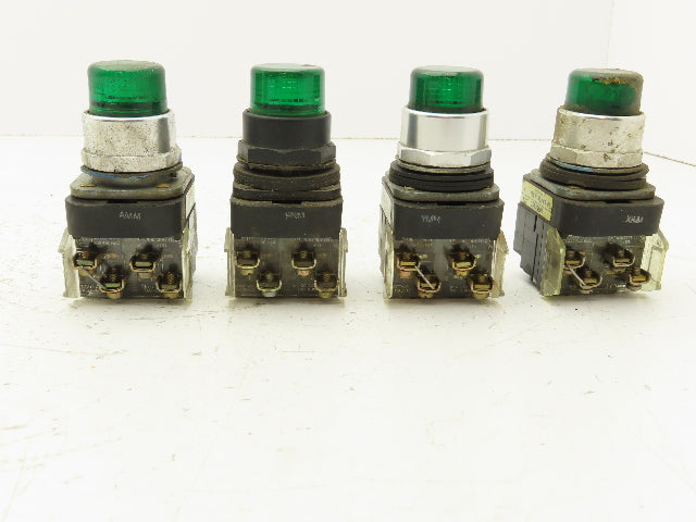 Allen Bradley 800T-PT16 Green Illuminated Pushbutton 30mm Mixed Lot of 4