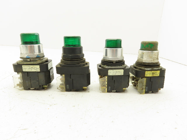 Allen Bradley 800T-PT16 Green Illuminated Pushbutton 30mm Mixed Lot of 4