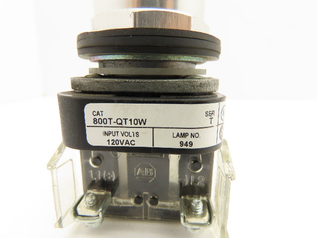 Allen Bradley 800T-QT10W Illuminated Clear Lens Pushbutton 30mm