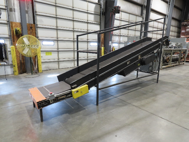 Alvey 28"x 17' Slider Bed 24" Belt Incline Conveyor Variable Speed Drive 460V