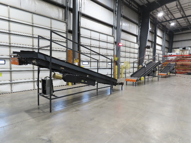 Alvey 28"x 17' Slider Bed 24" Belt Incline Conveyor Variable Speed Drive 460V