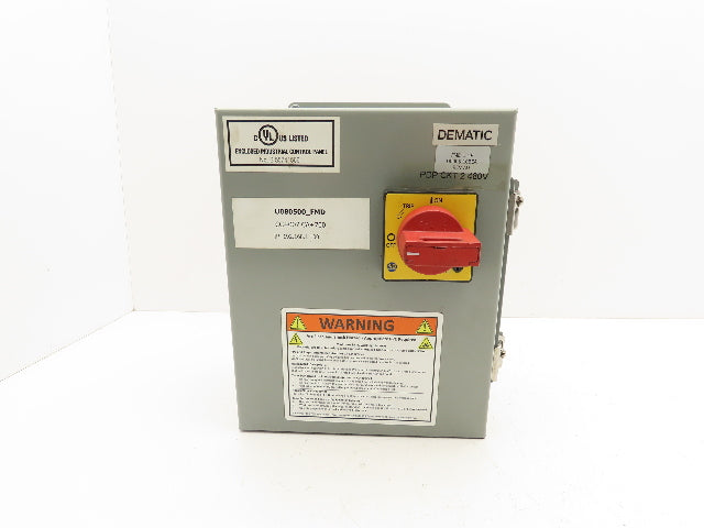 Dematic Manual Motor Circuit Breaker Contactor Disconnect Box 480V 140M-C2E-B40