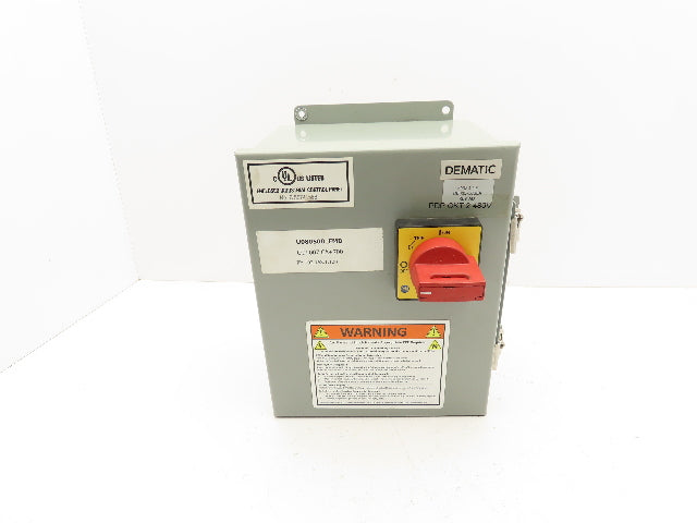 Dematic Manual Motor Circuit Breaker Contactor Disconnect Box 480V 140M-C2E-B40