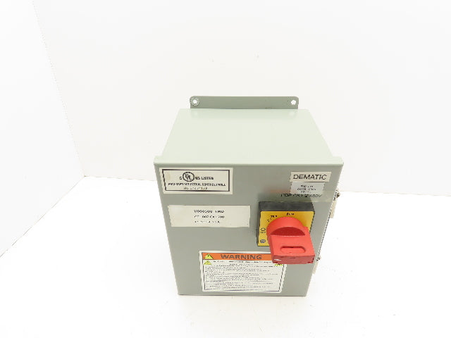 Dematic Manual Motor Circuit Breaker Contactor Disconnect Box 480V 140M-C2E-B40