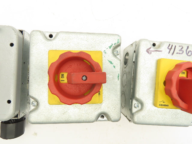 Siemens 3LD2203-OTK53 Rotary Disconnect Switch 2-Gang Steel Outlet Box Lot of 4