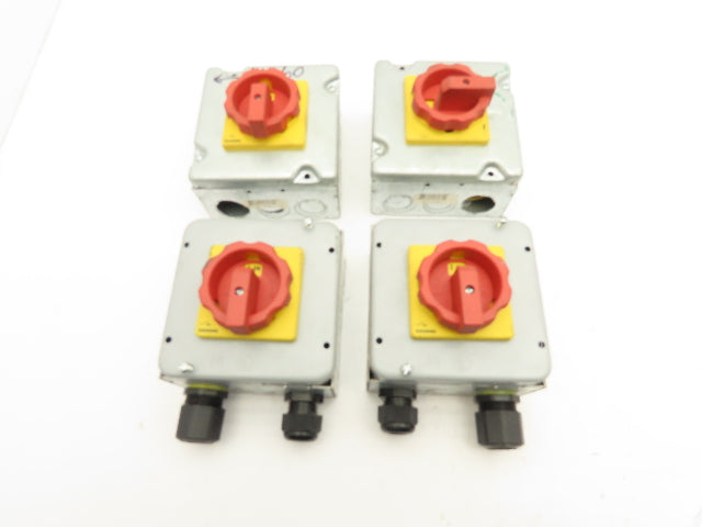 Siemens 3LD2203-OTK53 Rotary Disconnect Switch 2-Gang Steel Outlet Box Lot of 4