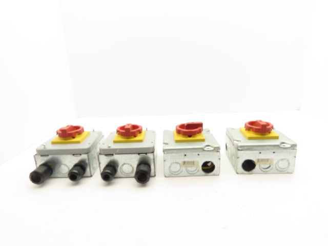 Siemens 3LD2203-OTK53 Rotary Disconnect Switch 2-Gang Steel Outlet Box Lot of 4