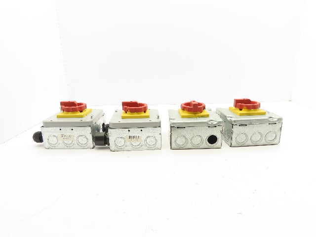 Siemens 3LD2203-OTK53 Rotary Disconnect Switch 2-Gang Steel Outlet Box Lot of 4
