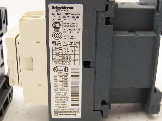 Schneider Electric LC1D25 Contactor 3 Pole 120V Coil Lot of 3