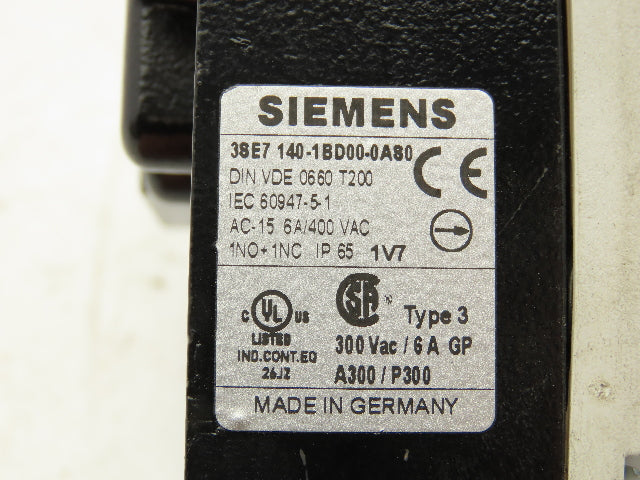 Siemens 38E7 140-1BD00-0A80 Rope Pull Grab Cable Switch E-Stop Spring Return