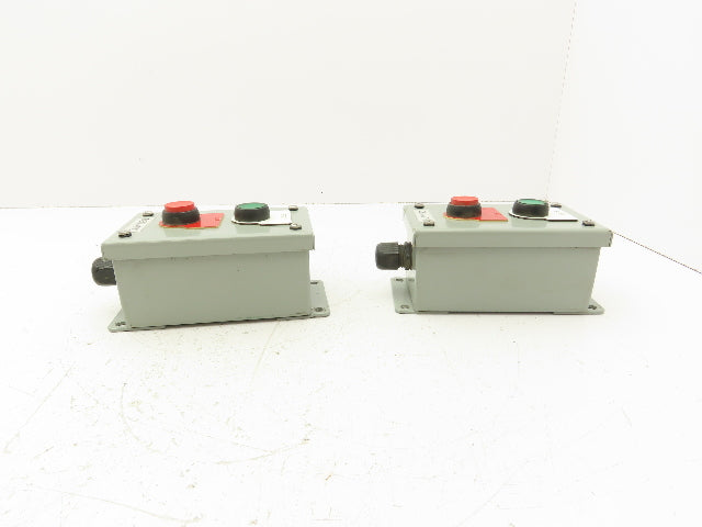 SCE-2PBI Pushbutton Control Station Enclosure Start/Stop 2-Button Box Lot of 2