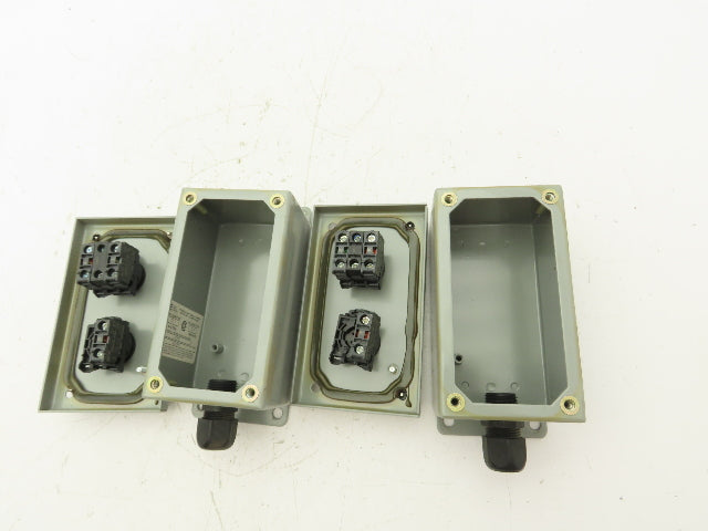 SCE-2PBI Pushbutton Control Station Enclosure Start/Stop 2-Button Box Lot of 2