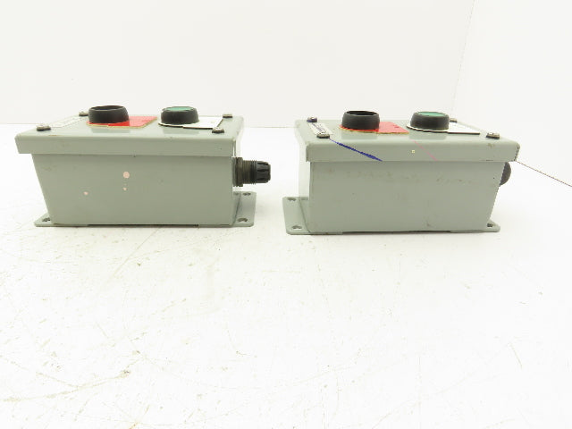 SCE-2PBI Pushbutton Control Station Enclosure Start/Stop 2-Button Box Lot of 2