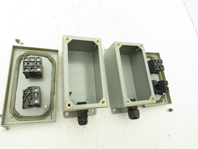 SCE-2PBI Pushbutton Control Station Enclosure Start/Stop 2-Button Box Lot of 2
