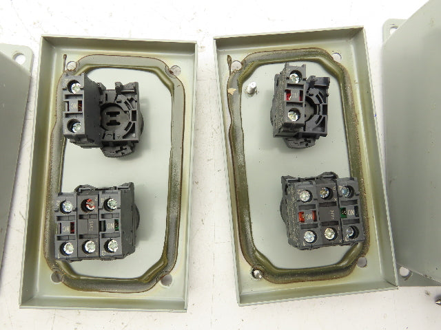 SCE-2PBI Pushbutton Control Station Enclosure Start/Stop 2-Button Box Lot of 2