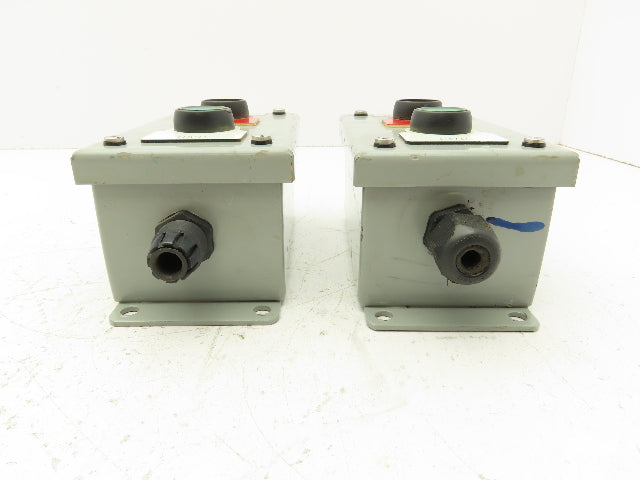SCE-2PBI Pushbutton Control Station Enclosure Start/Stop 2-Button Box Lot of 2