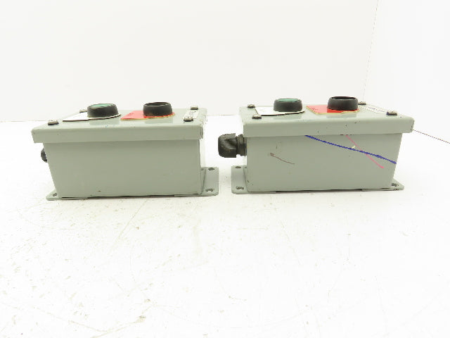 SCE-2PBI Pushbutton Control Station Enclosure Start/Stop 2-Button Box Lot of 2