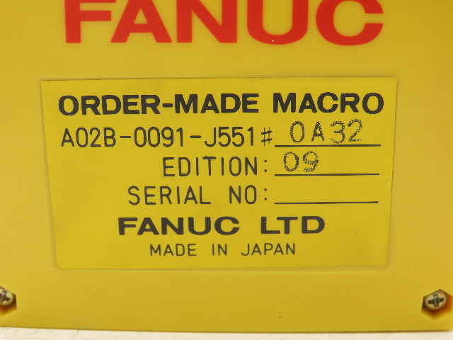 Fanuc A02B-0091-J551 PLC Macro Memory Module 09 Edition #0A32