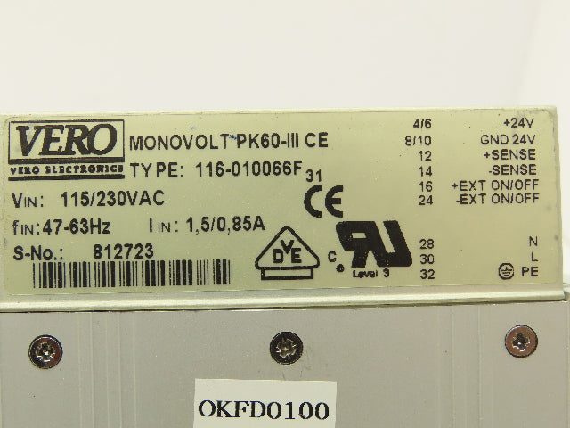 Celio RVC1000PS1 Vero Power Supply IN 115/230V Out 24VDC Monovolt Viscolor 2200