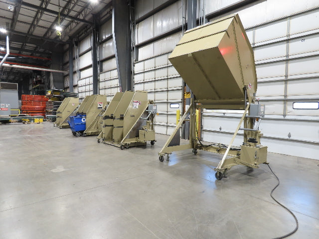 MTC Hydraulic Tote Dumper 2-Bin 1/2 Yd Hopper Tipper 2000Lb 3Hp 460V