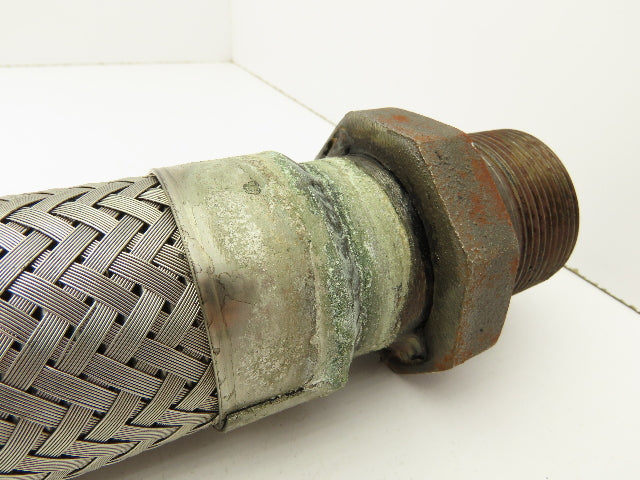 Hydra Stainless Steel Braided Flex Hose 1-1/2" x 27" Long 1-1/2" NPT Male Ends