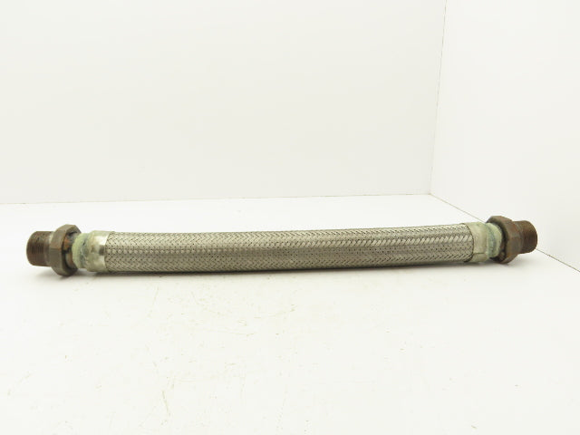 Hydra Stainless Steel Braided Flex Hose 1-1/2" x 27" Long 1-1/2" NPT Male Ends
