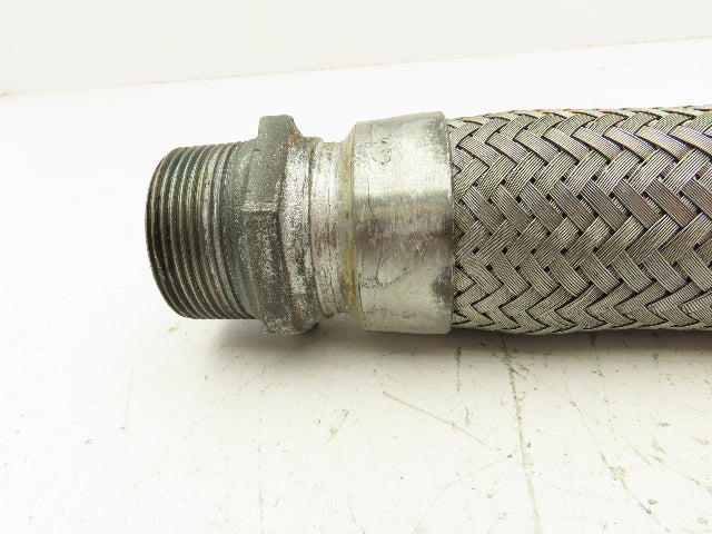 Hydra Stainless Steel Braided Flex Hose 1-1/2" x 23" Long 1-1/2" NPT Male Ends