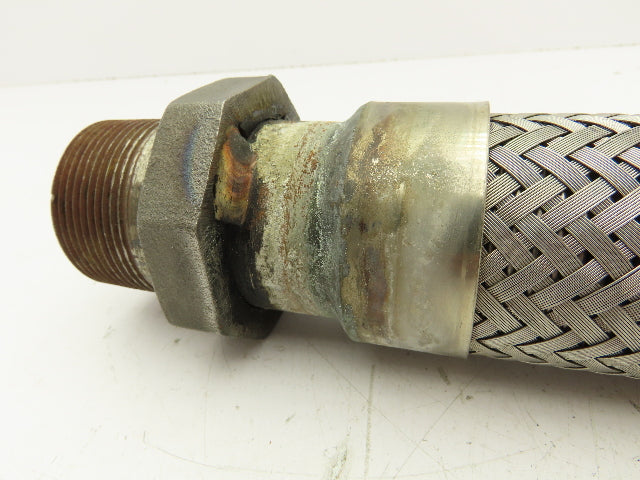 Hydra Stainless Steel Braided Flex Hose 1-1/2" x 23" Long 1-1/2" NPT Male Ends