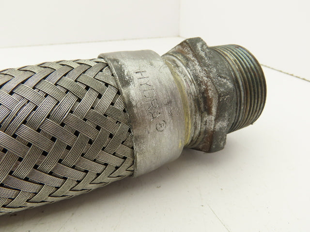 Hydra Stainless Steel Braided Flex Hose 1-1/2" x 23" Long 1-1/2" NPT Male Ends