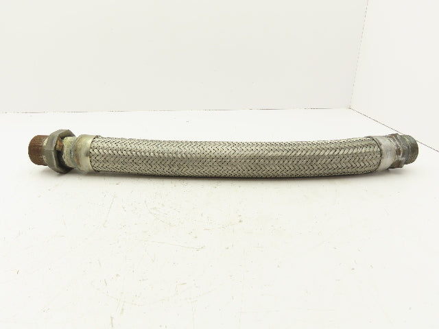 Hydra Stainless Steel Braided Flex Hose 1-1/2" x 23" Long 1-1/2" NPT Male Ends