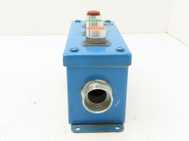 Hoffman E-3PBGX 3 Pushbutton Operator Control Station 7" Enclosure w/E-Stop