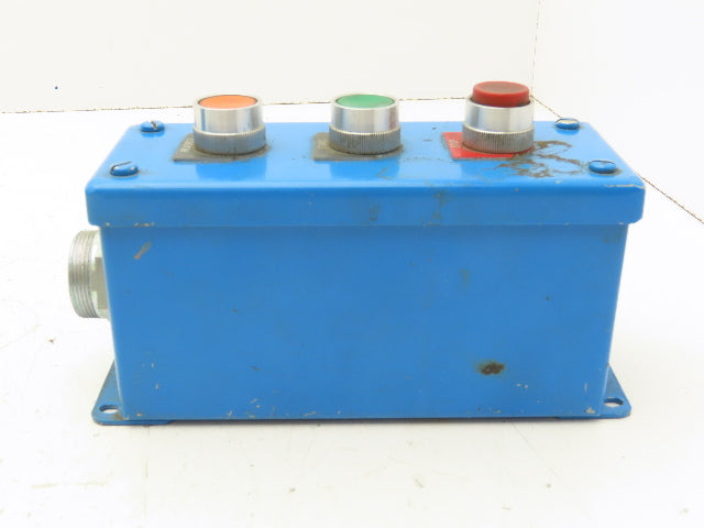 Hoffman E-3PBGX 3 Pushbutton Operator Control Station 7" Enclosure w/E-Stop