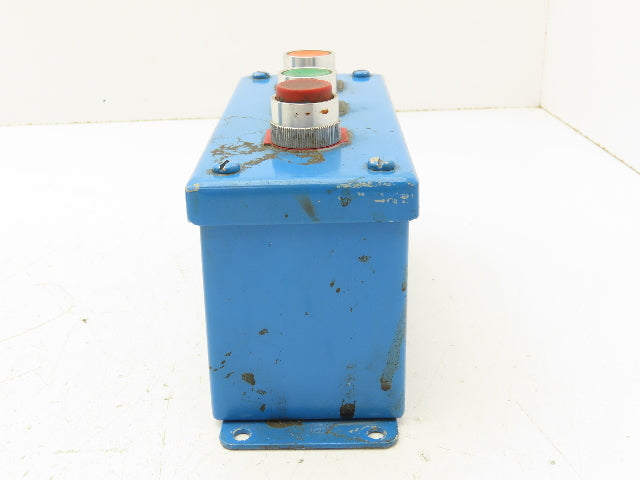 Hoffman E-3PBGX 3 Pushbutton Operator Control Station 7" Enclosure w/E-Stop