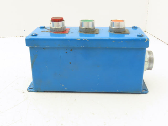 Hoffman E-3PBGX 3 Pushbutton Operator Control Station 7" Enclosure w/E-Stop