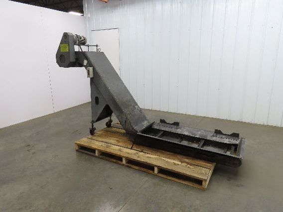 Shin Myung Magnetic Chip Conveyor with Drag Chain Scraper 14"x51" Infeed 220V