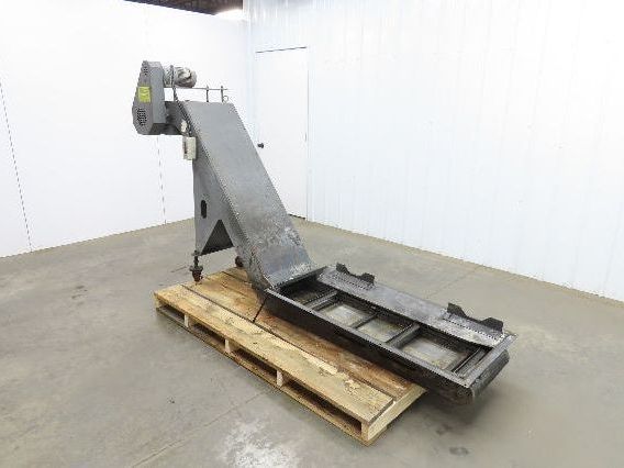 Shin Myung Magnetic Chip Conveyor with Drag Chain Scraper 14"x51" Infeed 220V