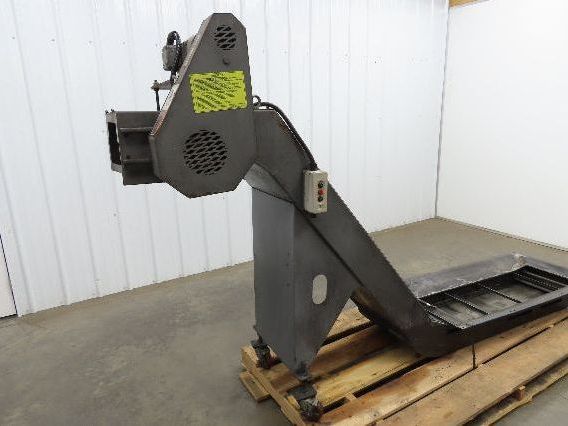 Shin Myung Magnetic Chip Conveyor with Drag Chain Scraper 14"x51" Infeed 220V