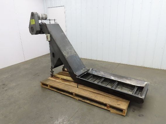 Shin Myung Magnetic Chip Conveyor with Drag Chain Scraper 14"x51" Infeed 220V