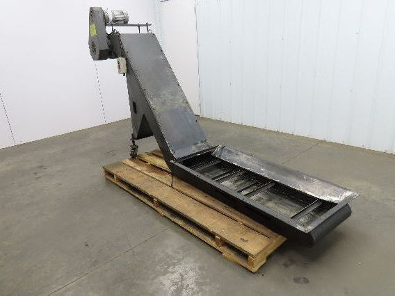 Shin Myung Magnetic Chip Conveyor with Drag Chain Scraper 14"x51" Infeed 220V