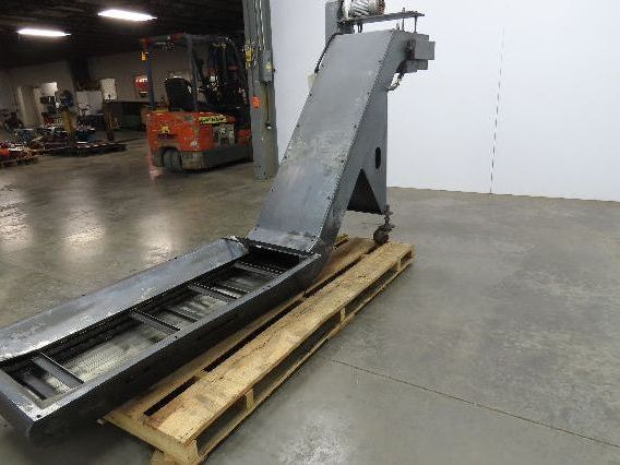 Shin Myung Magnetic Chip Conveyor with Drag Chain Scraper 14"x51" Infeed 220V