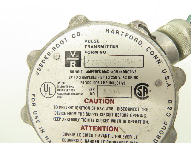 Veeder-Root 769780-010 Pulse Transmitter for Flow Meter w/Mounting Bracket