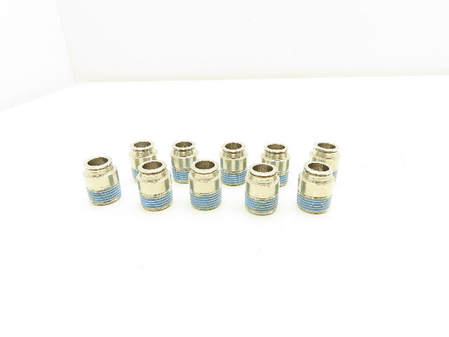 ATP B38-03MH Male Straight Fitting 3/8" Push Tube 3/8" Male NPT Brass Lot of 10
