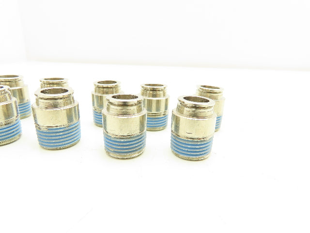 ATP B38-03MH Male Straight Fitting 3/8" Push Tube 3/8" Male NPT Brass Lot of 10