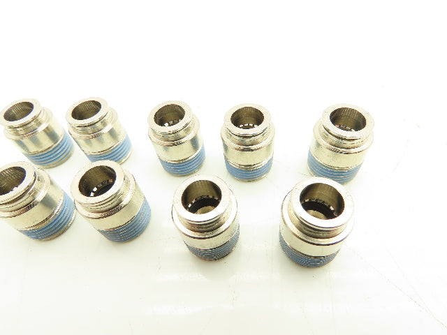 ATP B38-03MH Male Straight Fitting 3/8" Push Tube 3/8" Male NPT Brass Lot of 10