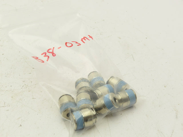 ATP B38-03MH Male Straight Fitting 3/8" Push Tube 3/8" Male NPT Brass Lot of 9