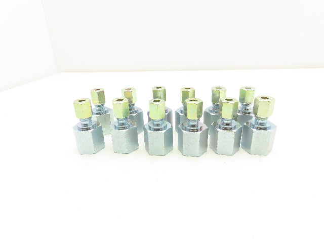 Straight Female Compression Fitting 3/8" FNPT x 6mm Tube Lot of 12